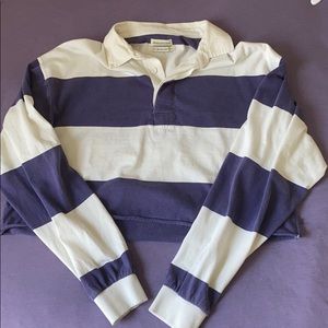 Striped long sleeve crop top